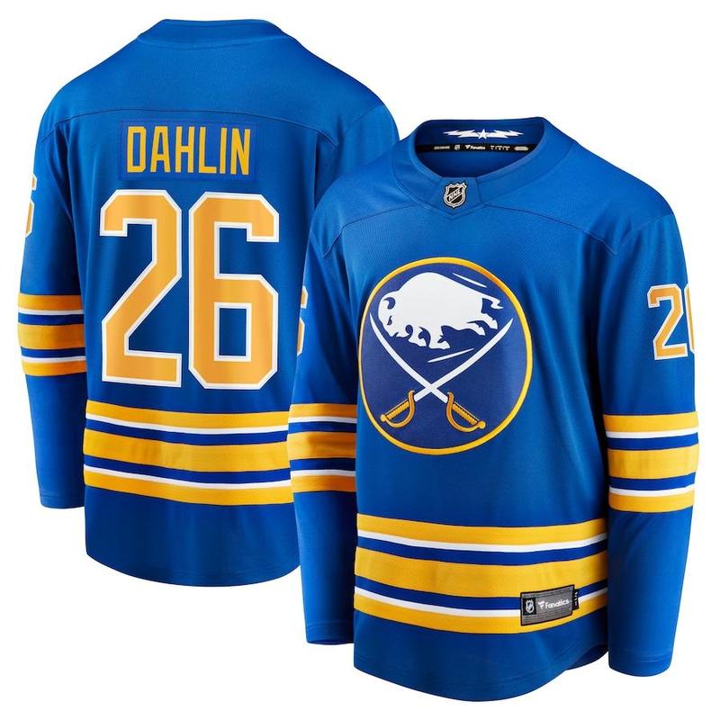 Royal Buffalo-Sabres, Rasmus Dahlin, Fanatics Home Breakaway Jersey Retro Hockey Team Jersey Shirt, Hockey Jersey Gift For Sport Lovers, Sportwear