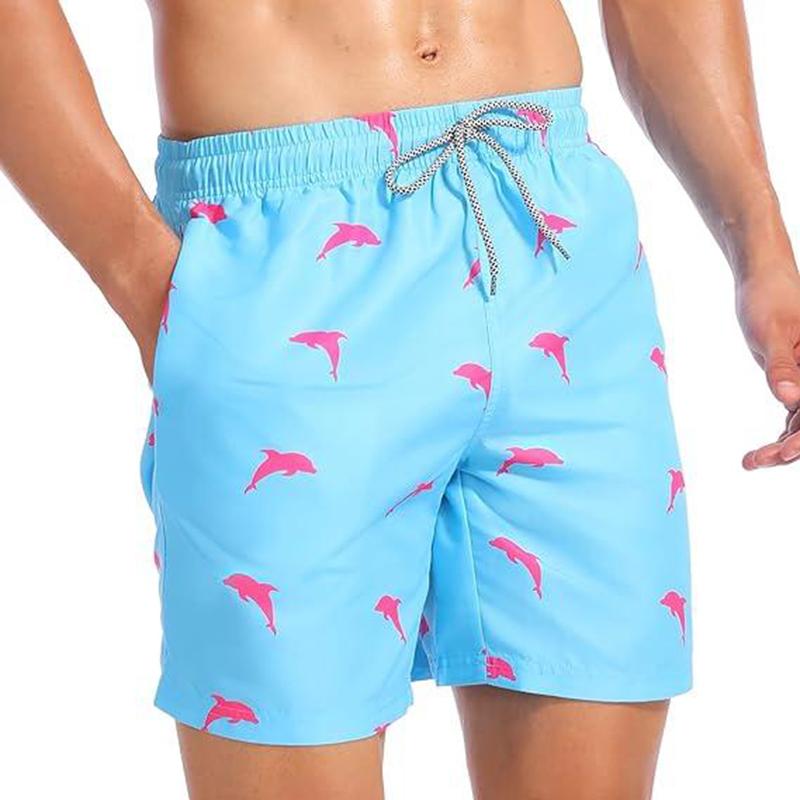 Mens Swim Trunks Digital Print Casual Beach Shorts Above Knees Quick Dry Hawaiian Swimming Shorts Summer Swimwear Bathing Suits for Men Surf Pants