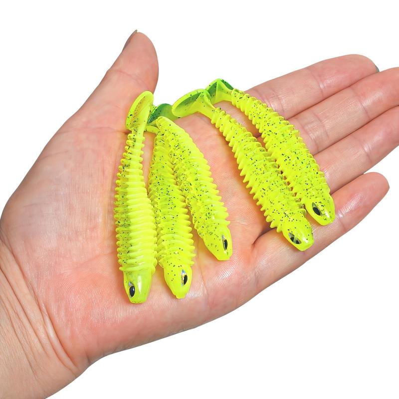 Artificial Fishing Lure, 5 Counts set T-tail Soft Tail Bionic Fake Lure, Artificial Bait, Fishing Accessories for Outdoor Fishing