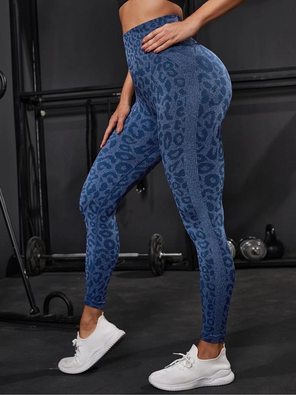 Women's Leopard Print High Waist Sports Leggings, Casual Comfy Breathable Skinny Pants for Yoga Gym Workout Running, Women Sport & Outdoor Clothing for All Seasons, Women's Tight Pants Women'S Tight Pants, Tummy Control