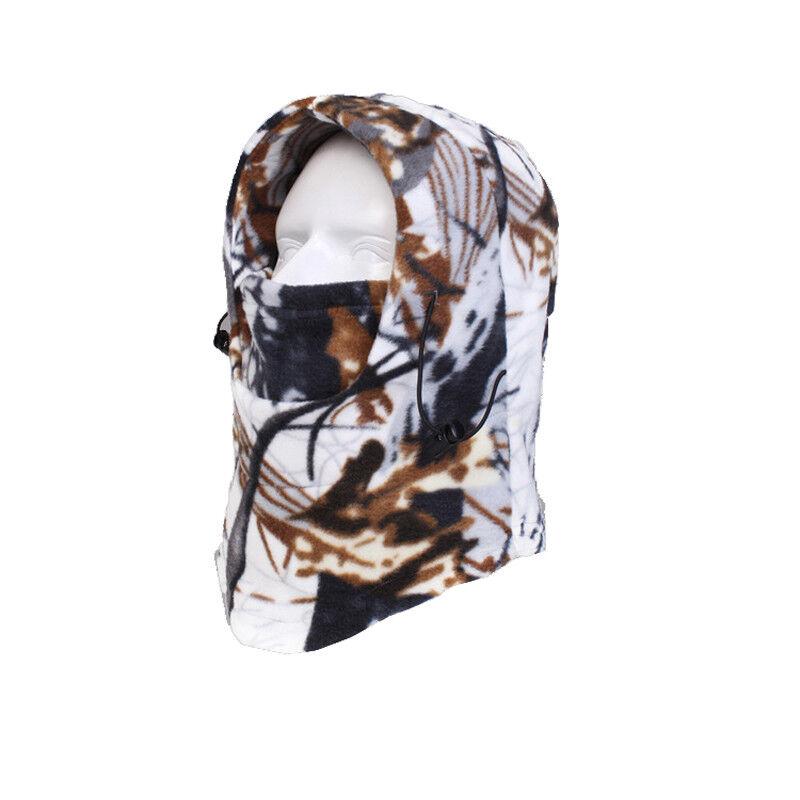 Men Women Winter Camo Fleece Balaclava Hat Ski Neck Face Mask Hood Cap