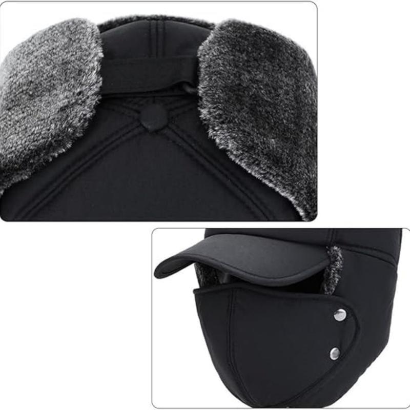 Winter must-have warm hat, 3-in-1 winter hat with earmuffs, warm fur lined catcher hat windproof cycling cap