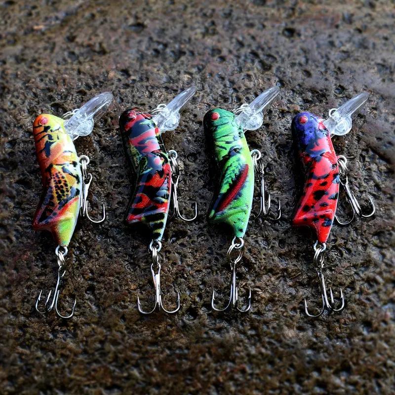 Artificial Fly Fishing Lure, 4 Counts Simulated Insect Design Fishing Lure, Fishing Accessories for Outdoor Fishing, Simulation Bait Hook