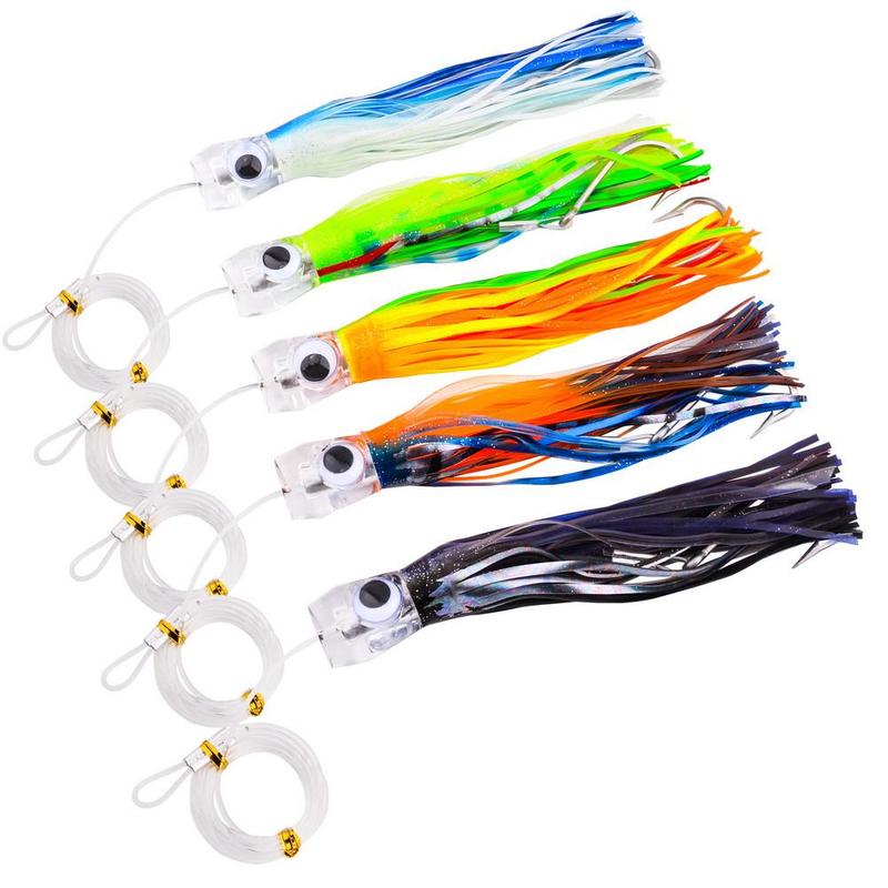 Artificial Squid Lure, 1 Count Fast Sinking Squid Fishing Lure with Hook, Outdoor Fishing Accessories for Marlin Tuna Shark