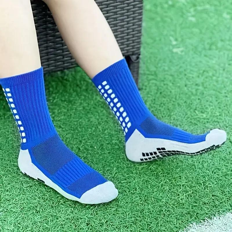 3 6 10 Pairs Soccer Socks Breathable Cushioned with Non-Slip Silicone Grips Mid-Calf Professional Training for Outdoor Sports Football Matches Fitness