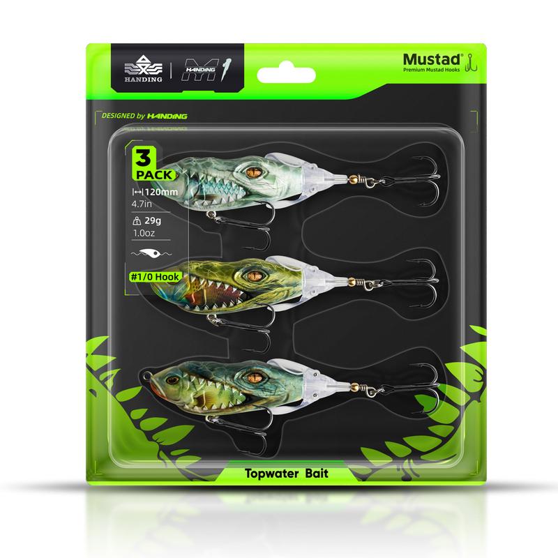 HANDING M1 Topwater Fishing Lure MUSTAD Treble Hooks Durable Steel Ring Fishing Tackle UV Paint Fishing Bait Fishing Gear fishing  lures Fishing Lure