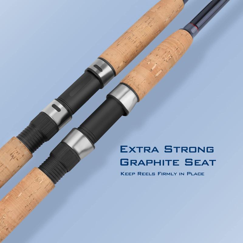 KastKing Progressive Glass Fishing Rods, Spinning & Casting Rods, Strong, 100% Phenolic Glass Blanks 2Pcs Pack from 5’6” to 10’, Stainless Steel Guide, Durable P-Cork Handles