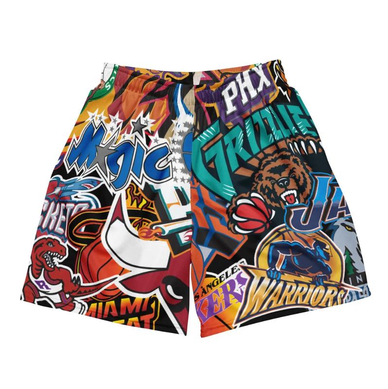 Mashup Graphic Mesh Shorts | Unisex Basketball Shorts | Trendy Graphic Athletic Shorts | Comfortable and Stylish Sportswear for Men and Women