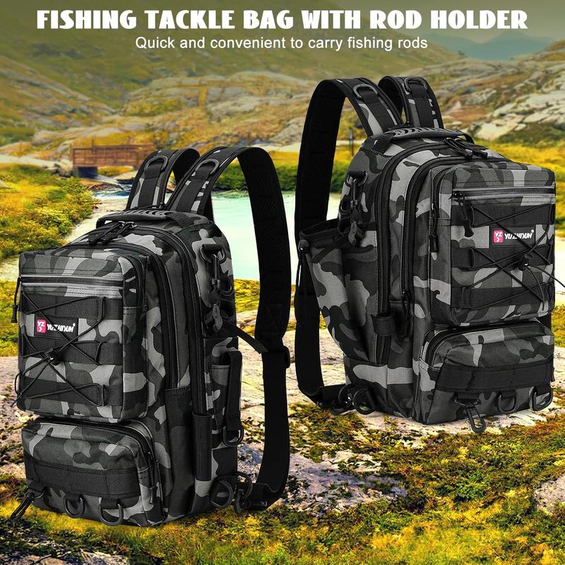 Fishing Backpack With Rod Holder, Fishing Tackle Storage Bags Fishing Tackle Box Backpack Fishing Tackle Bag