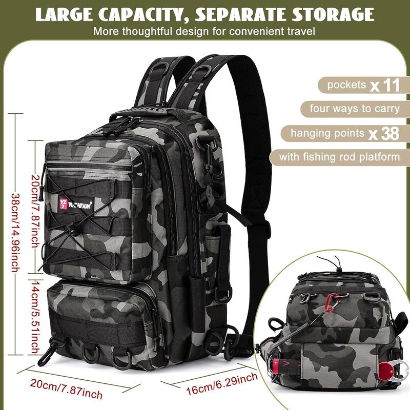 Fishing Backpack With Rod Holder, Fishing Tackle Storage Bags Fishing Tackle Box Backpack Fishing Tackle Bag