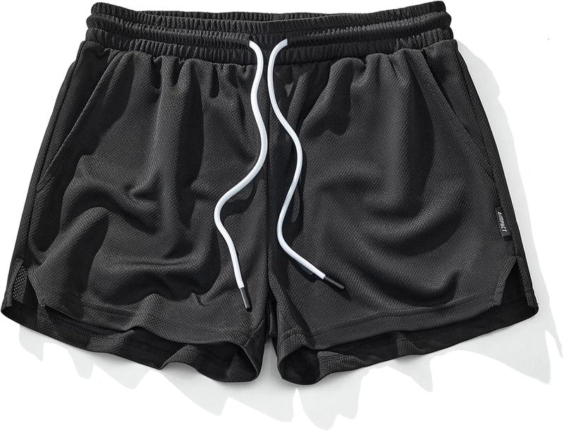 Mens Mesh Running Shorts 3 Inch Quick Dry Gym Athletic Workout Shorts for Men with Pockets