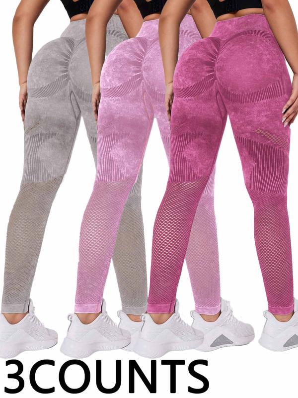 Women's High Waist Ruched Sports Tummy Control Leggings, Hollow Out High Stretch Yoga Leggings, Scrunch Leggings, Women Workout Clothes, Ladies Sportswear Clothing for Indoor Outdoor Wear, Womenswear