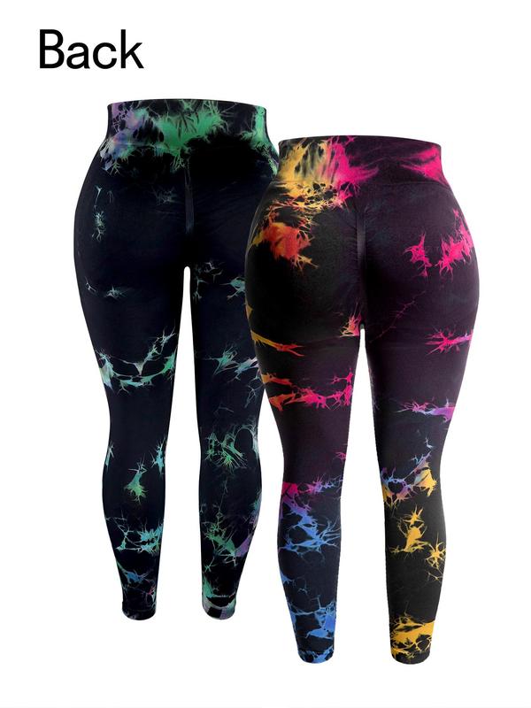  Tie Dye Print High Waist Sports Leggings, Casual Comfy Breathable Skinny Pants for Yoga Gym Workout Running, Gym Wear, Women's Sport & Outdoor Clothing for All Seasons