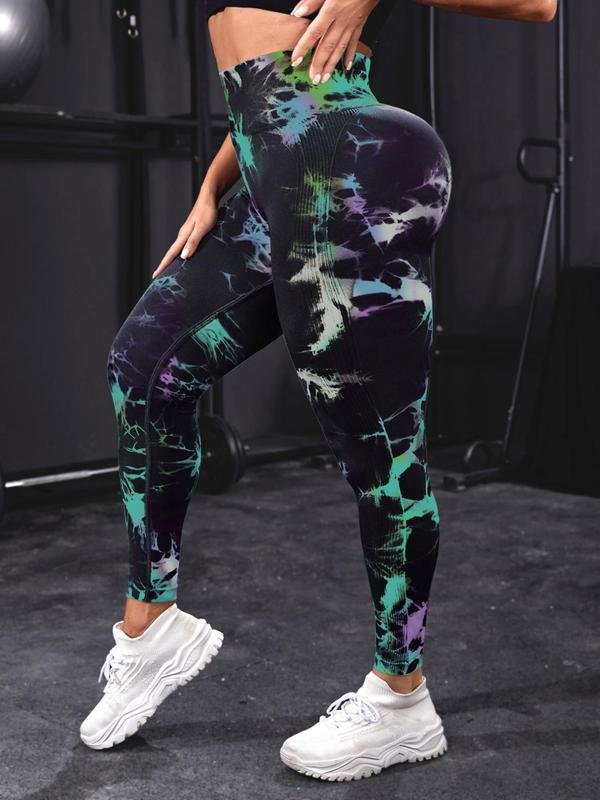  Tie Dye Print High Waist Sports Leggings, Casual Comfy Breathable Skinny Pants for Yoga Gym Workout Running, Gym Wear, Women's Sport & Outdoor Clothing for All Seasons