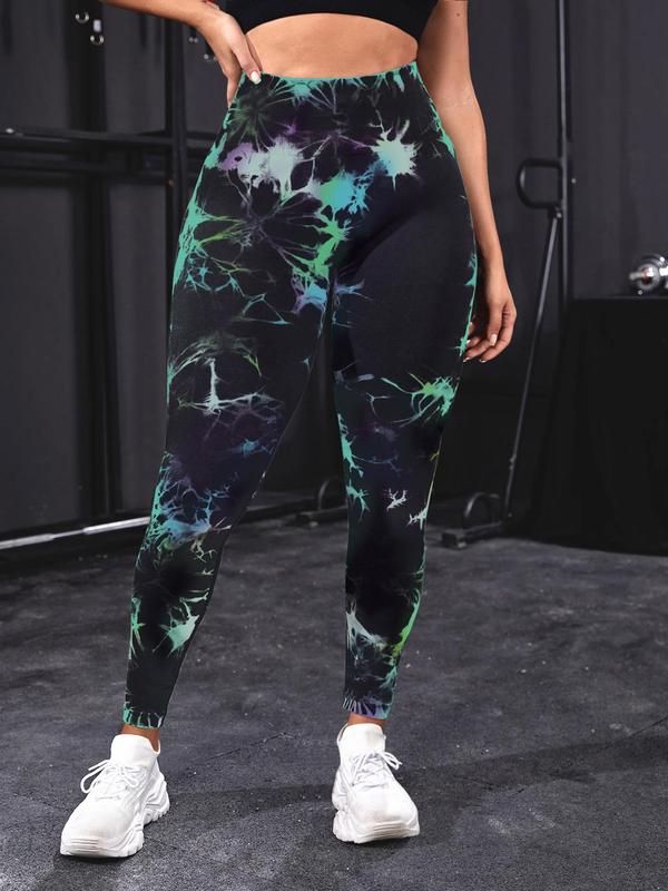  Tie Dye Print High Waist Sports Leggings, Casual Comfy Breathable Skinny Pants for Yoga Gym Workout Running, Gym Wear, Women's Sport & Outdoor Clothing for All Seasons