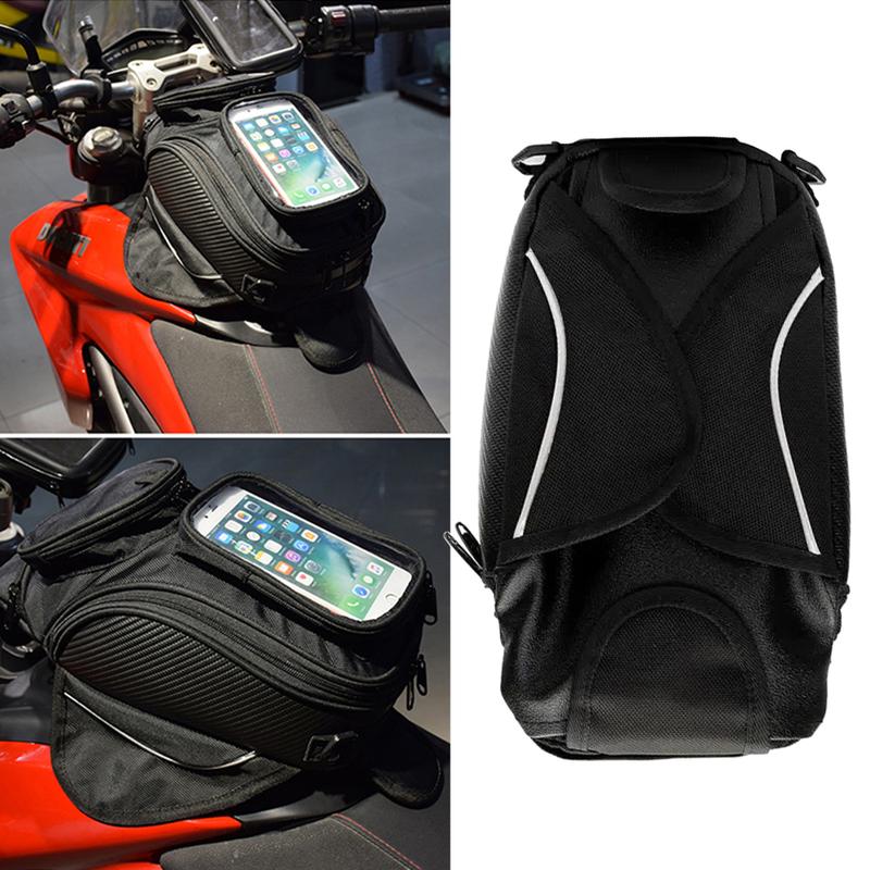 Motorcycle storage bag, waterproof nylon tarpaulin, mobile phone front frame, snug side frame, saddle bag, tool storage gear bag with shoulder straps, magnetic in