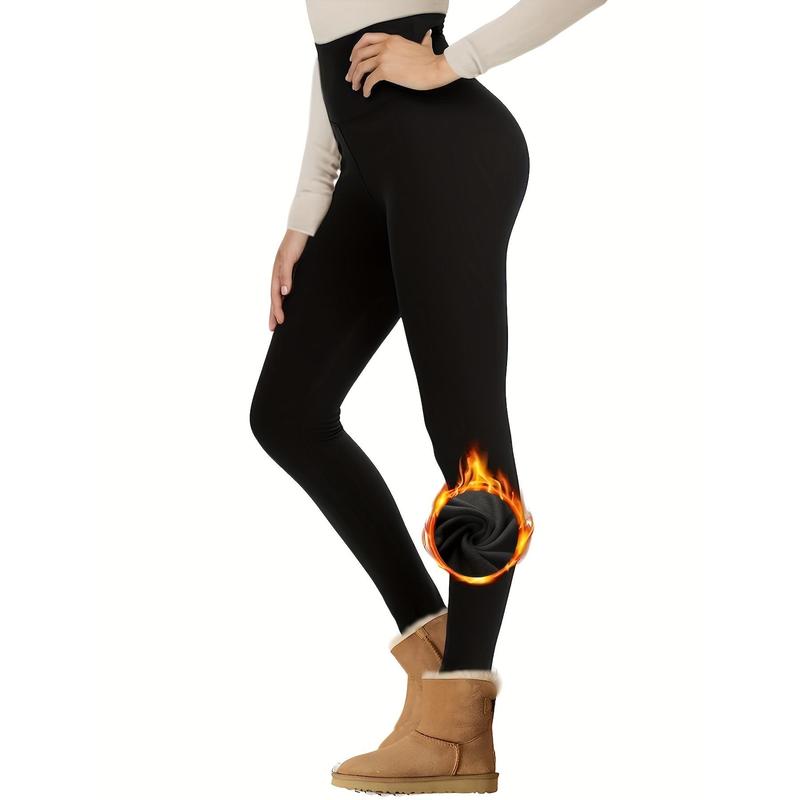 Women's Thermal Fleece Lined High Waist Leggings, Fitness Winter Warm Thick Leggings Soft Yoga Pants