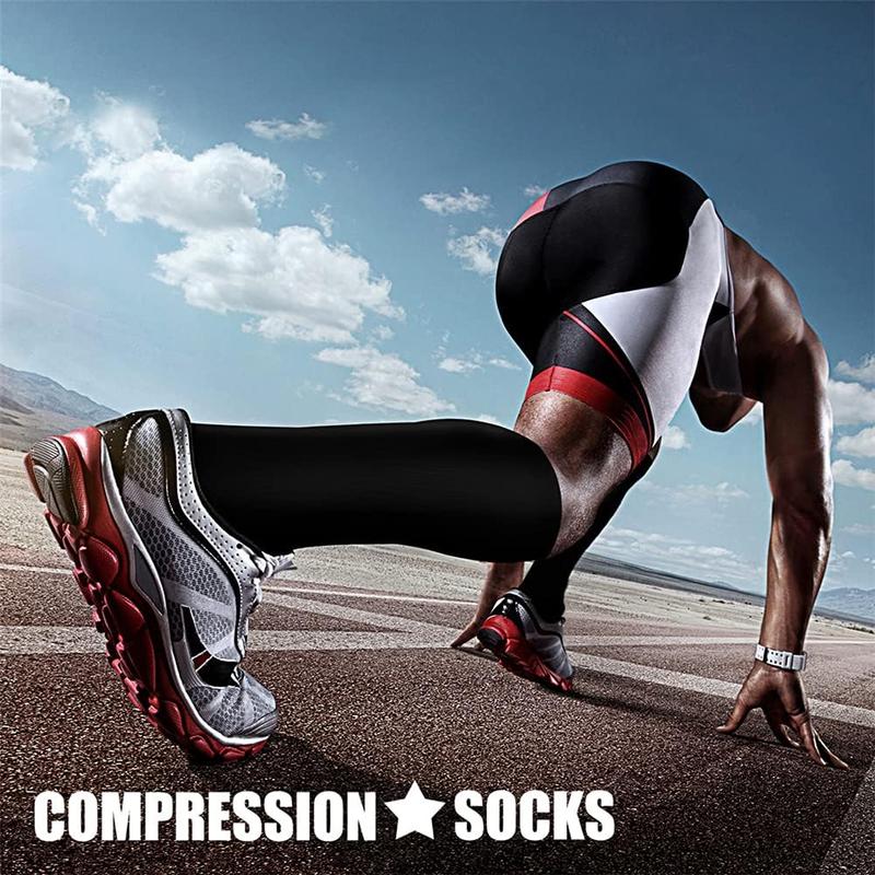 Compression Socks, 6 Pairs Sports Running Socks for Christmas Gift, Breathable Comfortable Ankle Guard for Men & Women, Sports & Outdoor Accessories