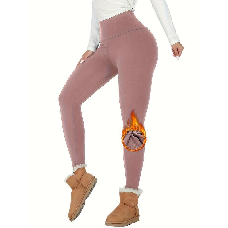 Women's Thermal Fleece Lined High Waist Leggings, Fitness Winter Warm Thick Leggings Soft Yoga Pants