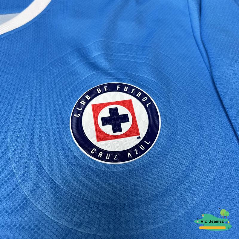 2425 CRUZ AZUL Home Blue Long Sleeve Top Football Jerseys LIGAMX Fan Edition