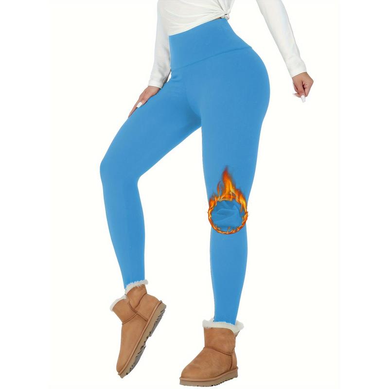 Women's Thermal Fleece Lined High Waist Leggings, Fitness Winter Warm Thick Leggings Soft Yoga Pants