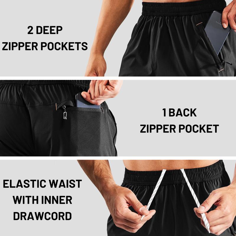 MIER Men's Quick Dry Running Shorts 7'' With Zipper Pocket, Drawstring Workout Fitness Shorts, Breathable Comfortable Men's Gifts