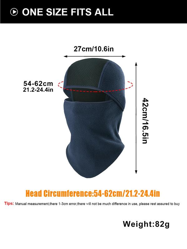 Solid Color Fleece Balaclava, Winter Thermal Full Face Mask, Windproof Neck Gaiter Hood Cap Scarf for Sports Skiing Cycling Motorcycle Hiking Hunting Camping