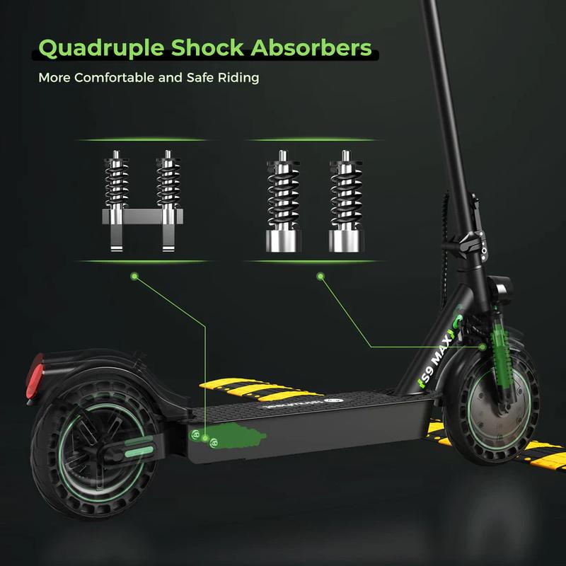 S9MAX 21MPH Portable Folding Electric Scooter, 19-38 Miles Range,  500W Motor, APP Connection with bag for Commute with Turn Signal Scooter for Adult Youth