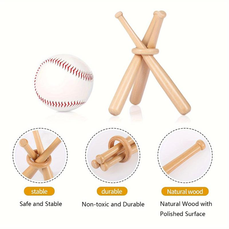 Wooden Baseball Bat Toy, 1 Set Wooden Craft Baseball Display Stand, Mini Baseball Bat Display Stand, Home Decor Supplies