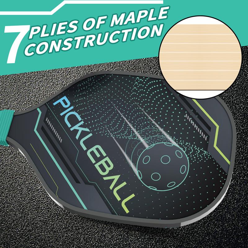 NETNEW Pickleball Paddles Pickleball Set of 2 Paddles, 4 Indoor Outdoor Pickleball Balls, Pickleball Paddle Set of 2 Wood Pickleball Racket Pickleball Racquets Gifts for Men Women All Levels & Ages