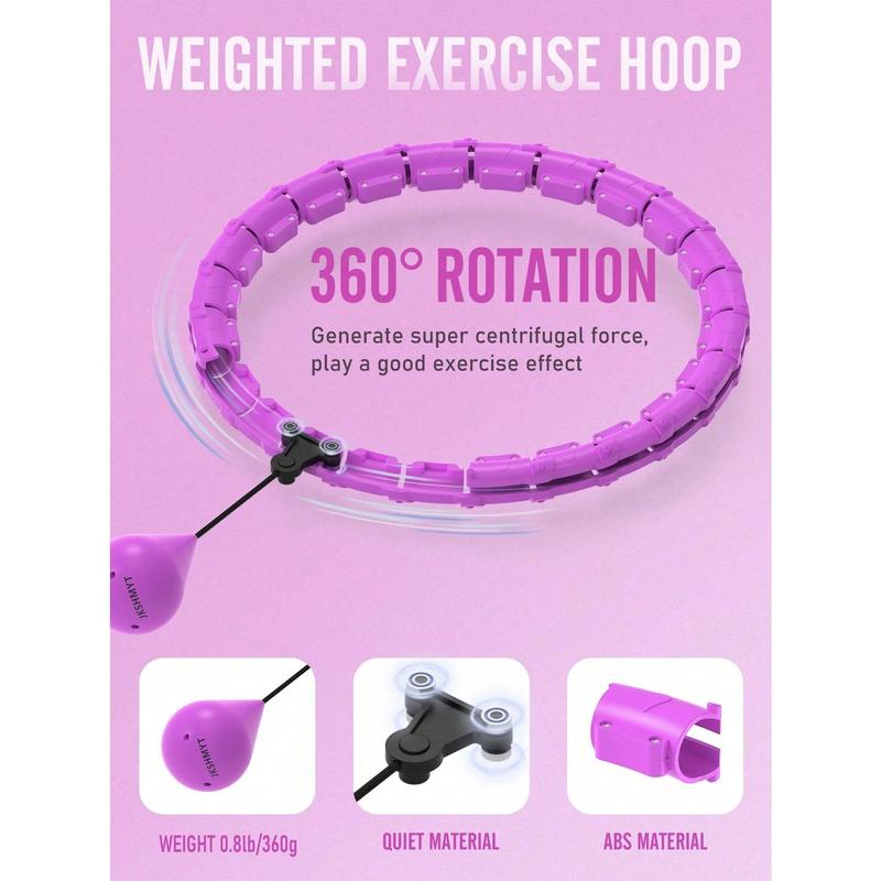 JKSHMYT JKSHMYT Smart Weighted Hula Circle Hoop For Adults Weight Loss, Infinity Fitness Hoop, Fit Hoop Plus Size 47 Inch Waist, 24 Detachable Links, Suitable For Women And Beginners