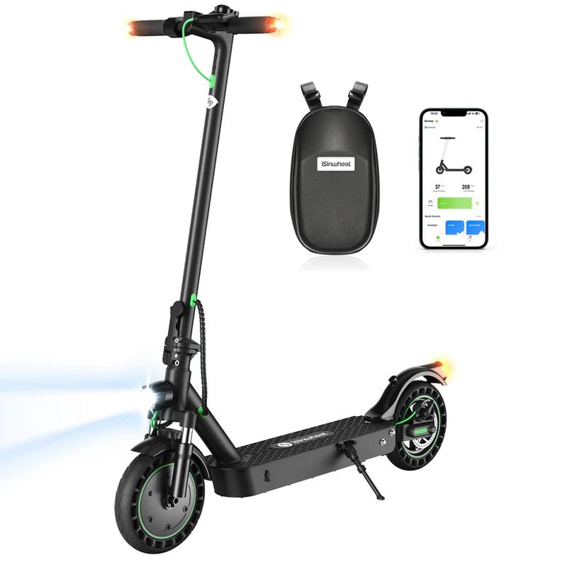 S9MAX 21MPH Portable Folding Electric Scooter, 19-38 Miles Range,  500W Motor, APP Connection with bag for Commute with Turn Signal Scooter for Adult Youth