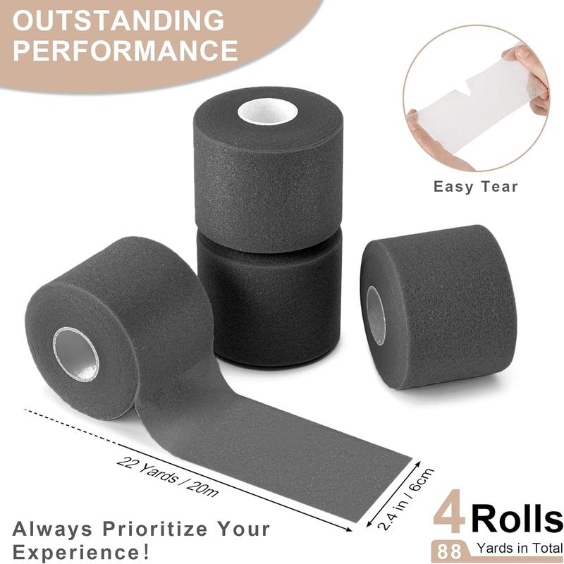 4 count Pre Wrap Athletic Tape,  Underwrap Bandage  Tape, Wrists Elbow  Ankles Tape for Gymnastics Boxing Climbing