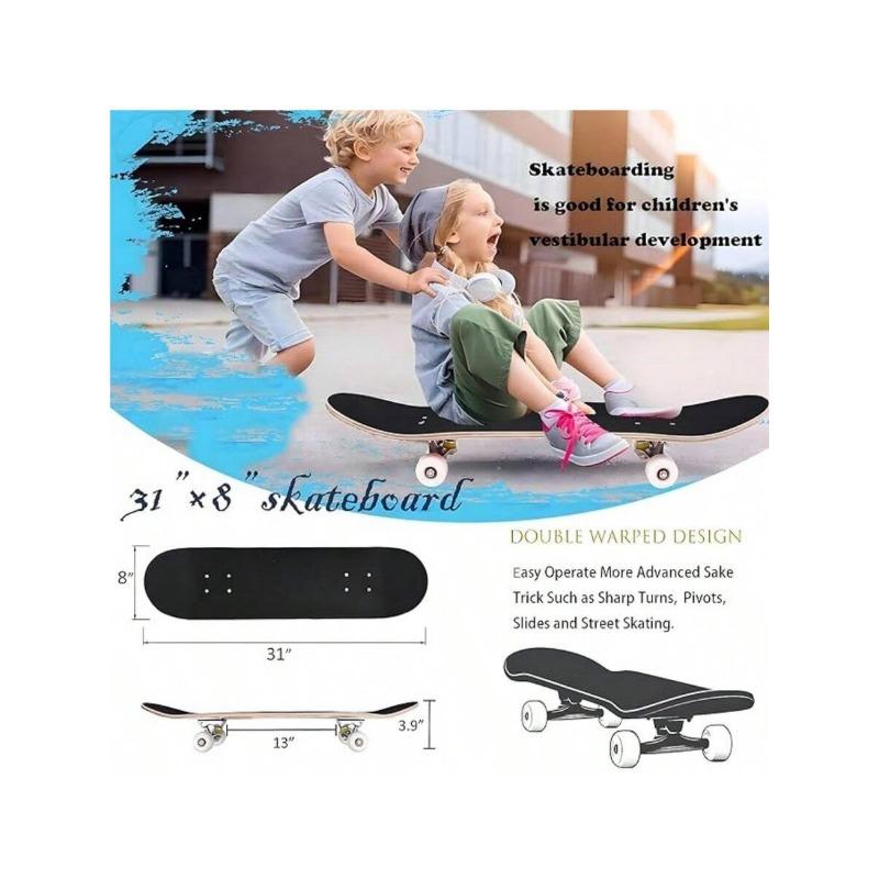 Skateboarding Is Suitable For Beginners, Adults, Teenagers, Girls, And Boys. It Is A 31 Inch Professional Complete Skateboard With 7 Layers Of Canadian Maple Double Kick Concave Long Board christmas 2024 ornament