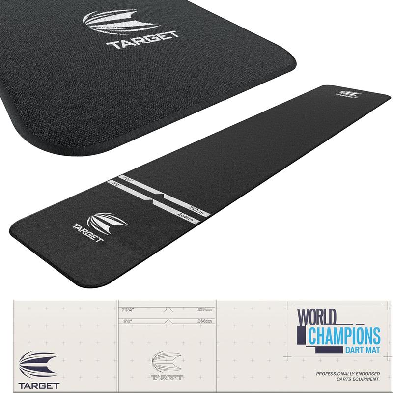 TARGET Darts Dart Mat - World Champions Ink Mod | Dart Oche Mat with Soft Tip and Steel Tip Throw Line Distances | Non Slip Carpet Mats for Floor and Dart Tips Protection | Darts Accessories UK