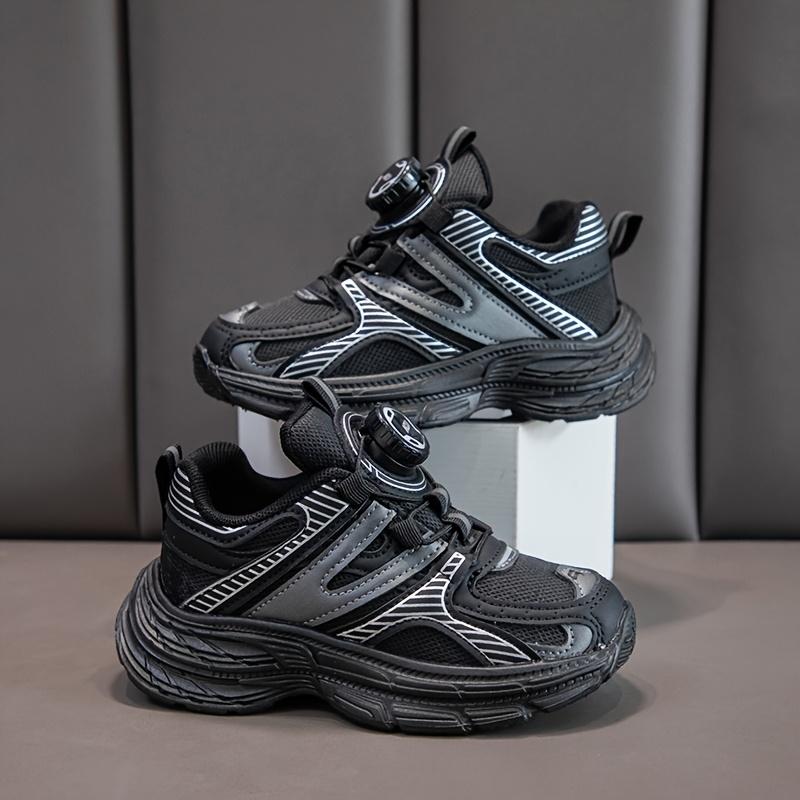 Children's Breathable Mesh Surface Athletic Shoe Laces Rotating Buckle-Comfortable and Non-Slip Soft Sole Shoes, Suitable for Boys and Girls Outdoor Activities