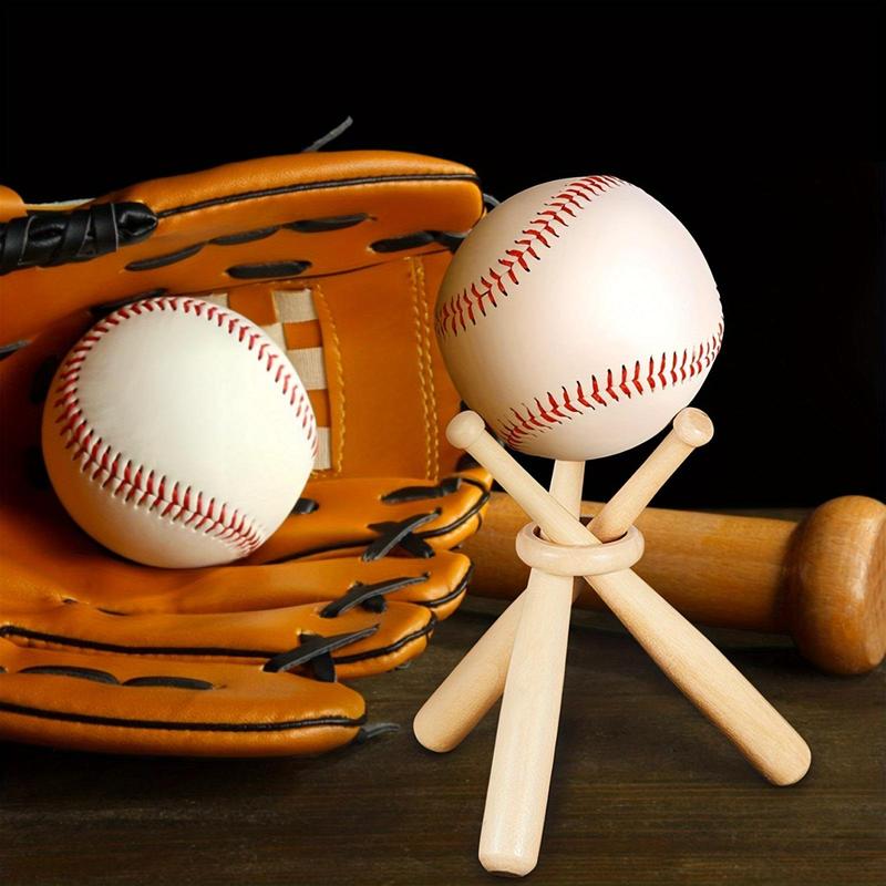 Wooden Baseball Bat Toy, 1 Set Wooden Craft Baseball Display Stand, Mini Baseball Bat Display Stand, Home Decor Supplies