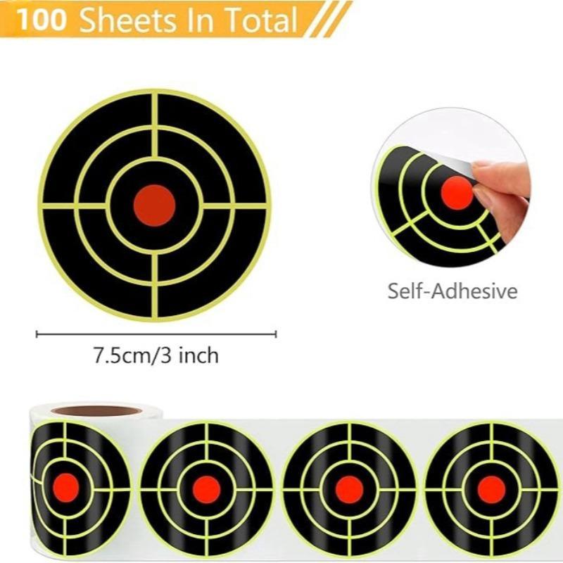 Shooting Target Sticker, 100pcs roll Shooting Target Sticker, Outdoor Shooting Range Target Paper, Practice Training Target for Shooting Range