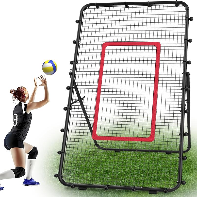 1pc Unisex-Adult Adjustable Volleyball Net System - 7x4 Ft Durable PA Nylon Training Equipment for Backyard Sports - Multi-Angle Lacrosse, Baseball, Soccer, Tennis Rebounder for Hitting, Serving, Passing, Spiking Practice