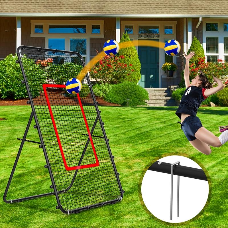 1pc Unisex-Adult Adjustable Volleyball Net System - 7x4 Ft Durable PA Nylon Training Equipment for Backyard Sports - Multi-Angle Lacrosse, Baseball, Soccer, Tennis Rebounder for Hitting, Serving, Passing, Spiking Practice