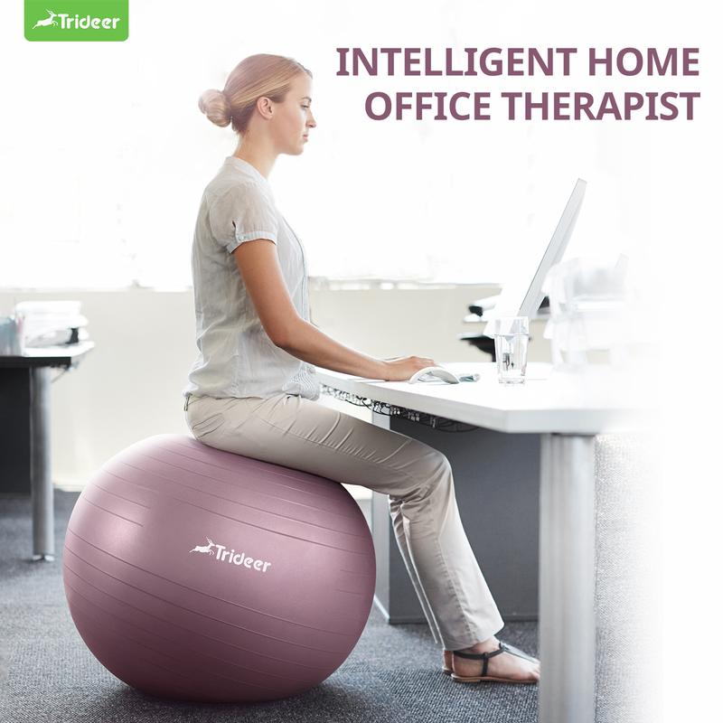 Trideer Yoga Ball - Exercise Ball for Workout pilates Stability - Anti-Burst and Slip Resistant for physical therapy, Birthing, Stretching & Core Workout, Office Ball Chair, Flexible Seating, Home Gym