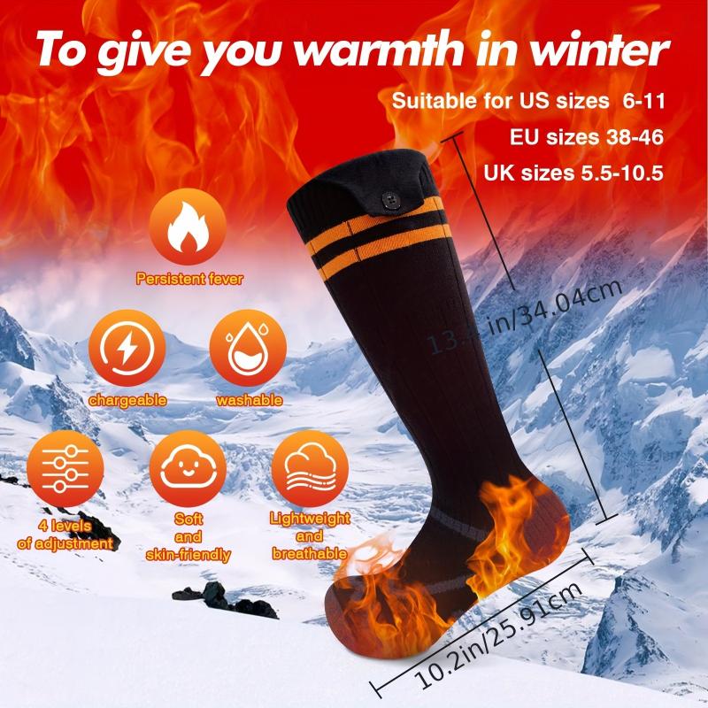 Rechargeable Heated Socks, Unisex Winter Warm Foot Warmer, Washable, Suitable for Outdoor Activities 2025 Black Friday