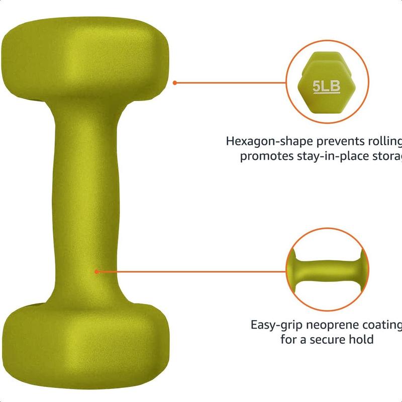 5LB Easy Grip Workout Dumbbell, Neoprene Coated, Various Sets and Weights available