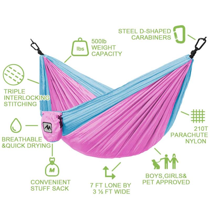 ayamaya Kids Camping Hammock, Small Outdoor Hammock Gifts for Children Girls Boys, Ultralight Kids Camping Gear with Tree Strap & Carabiners,Sling Swing Hammock for Indoor Outdoor Use