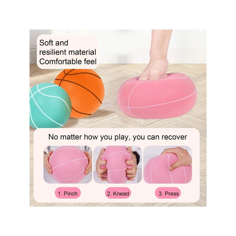 1PC Indoor Silent Basketball High Rebound Low Noise Dribbling Training Uncoated High Density Foam Practice Sports Bouncy Ball Gift