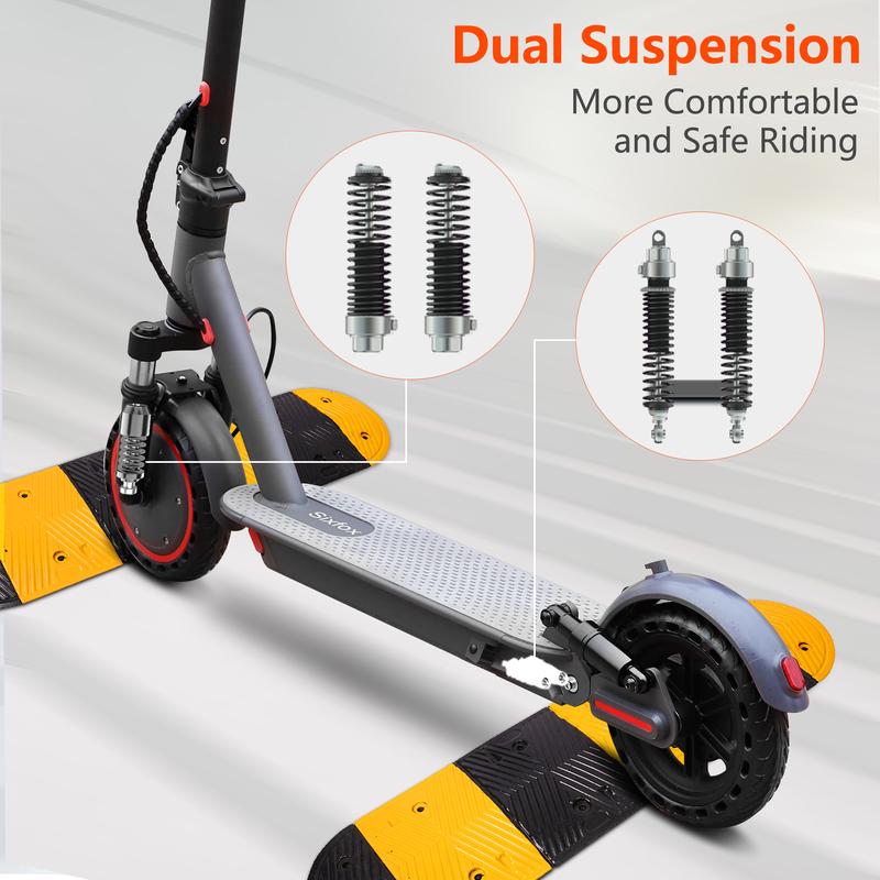 AOVOPRO AP07 electric scoote 22 miles of range, front and rear double shock absorbers 19MPH ultra-high speed, 8.5-inch non-slip solid tires 3-speed transmission, foldable waterproof grade IP65, LCD display