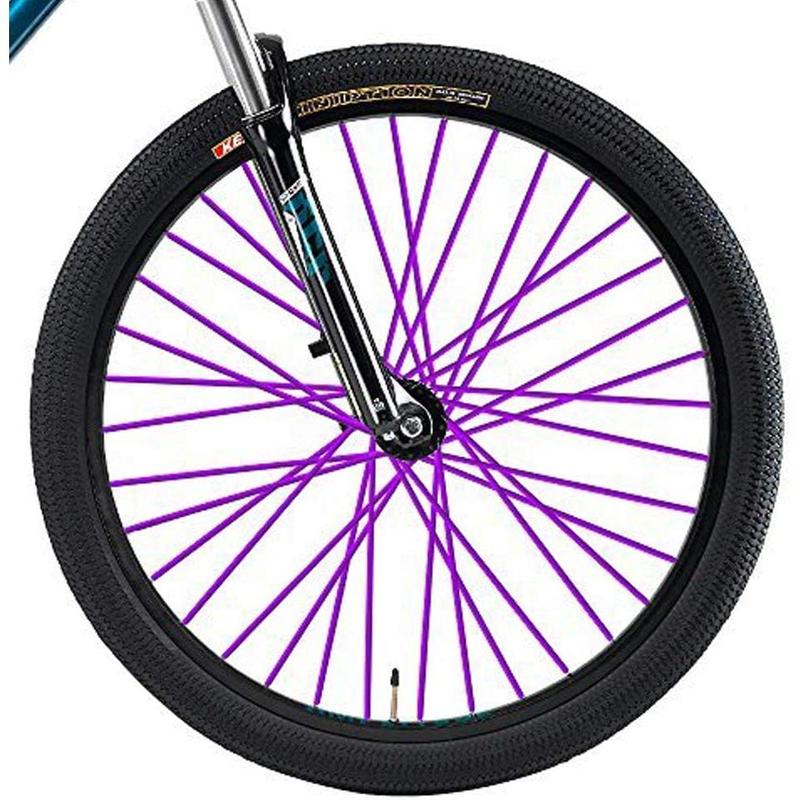 Super Pop Bicycle Spoke  Wraps Compatible with Schoolmate  Fans- Colorful  Wheel Decoration-72 Pcs(Purple)