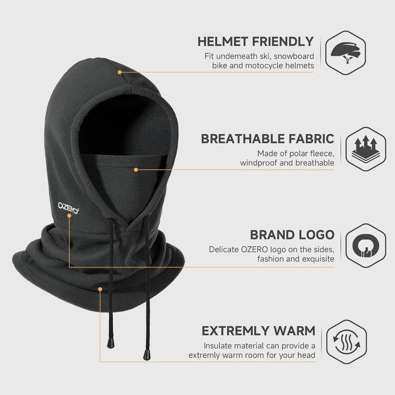 Mask: Winter Polar Fleece Hood Ski Mask for Men Women, Convertible Balaclava Face Cover Hat Cap Scarf