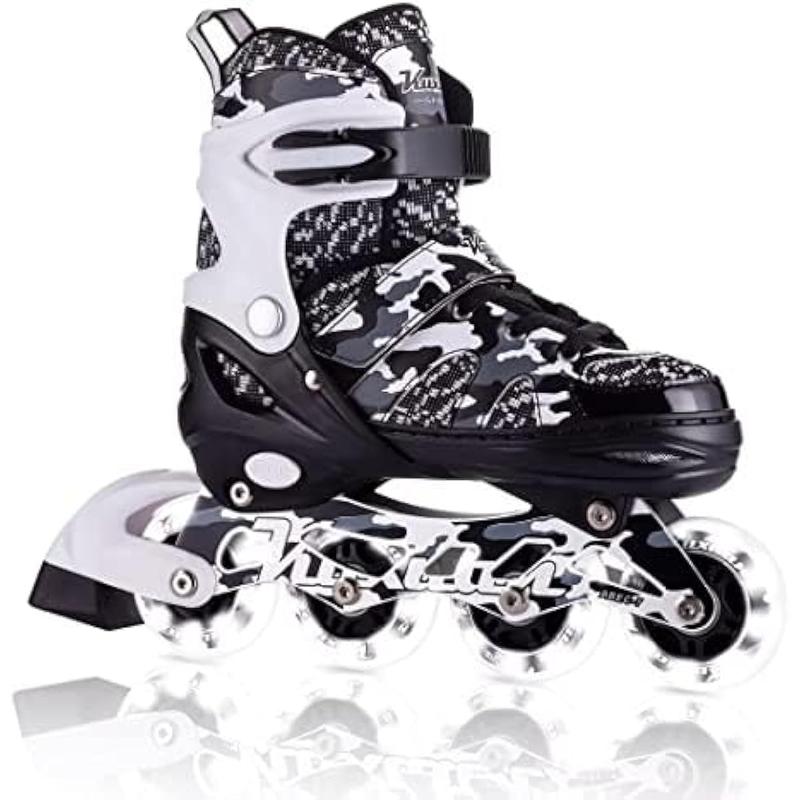 Adjustable Inline Skates with Light up Wheels, Fun Illuminating Skates for Kids Girls Youth