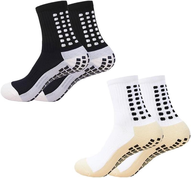 Men's Socks Soccer Non Skid Ball Socks Anti Slip Non Slip Pads for Football Basketball Sports Socks,4 Pair